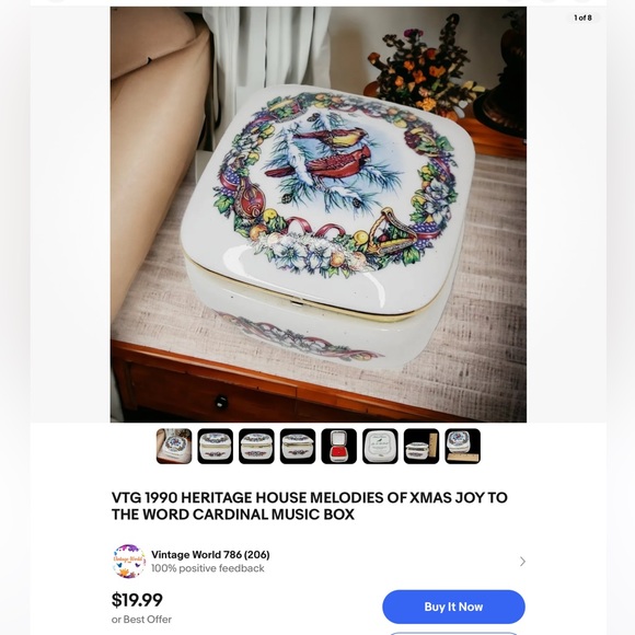 VINTAGE HERITAGE HOUSE INC. MELODIES OF CHRISTMAS MUSIC BOX - Picture 14 of 14